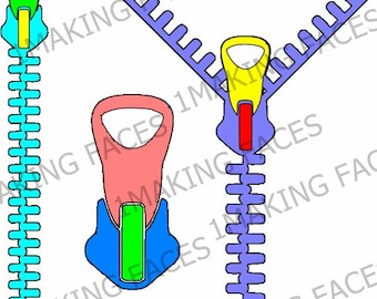 Zippers, Beautiful, Amazing, Open, Closed, and a Pull, SVG Die Cutting File