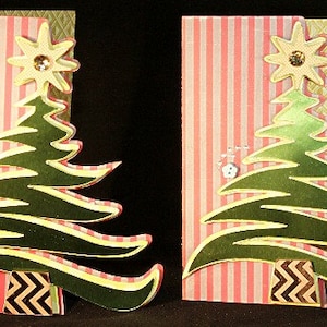 Swirly Christmas Tree Card, 3D, SVG Cutting File Kit