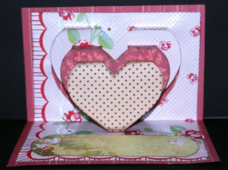 Download 3-D Pop-Up 3 Heart Valentine Love Card SVG Cutting File | Etsy