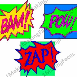 Bam!, Pow!, Zap! Comic Book-Style Embellishments, SVG Cutting Files Kit