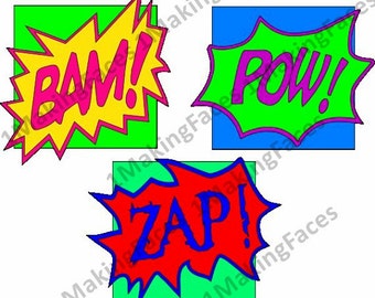 Bam!, Pow!, Zap! Comic Book-Style Embellishments, SVG Cutting Files Kit