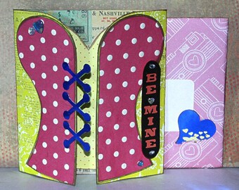 Be Mine、バレンタイン、コルセット、カード、SVG カッティングファイルキット