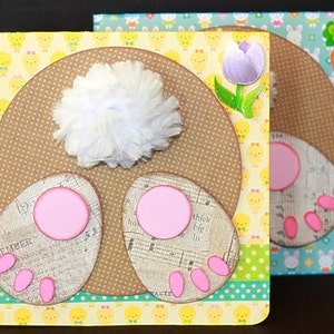 Trois Pâques cartes, Butt Bunny, lapin mignon visage, Bunny coupable, SVG coupe File Kit