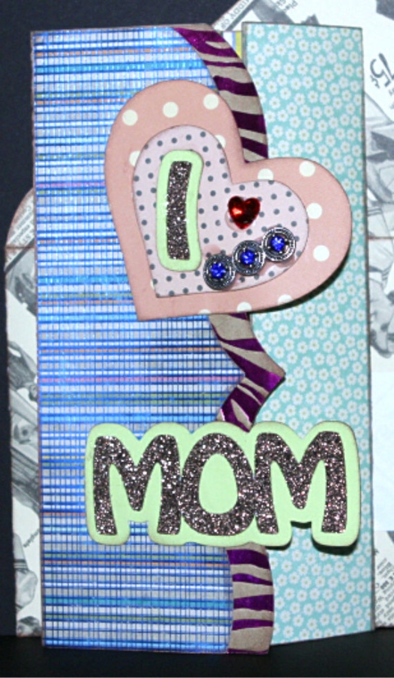 Download Mother's Day Gate Fold Card I Heart Mom SVG Cutting File ...