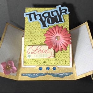 Thank You Pedestal Gate-Fold Card Kit, SVG and DS Compatible