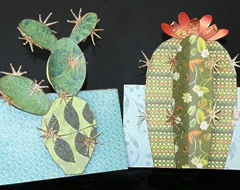 Two 3-D Cactus Cards, SVG Cutting File Kit