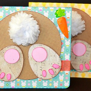 Carte de Pâques lapin bout à bout, SVG coupe File Kit