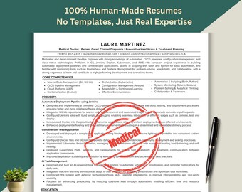 Custom Resume Writing Service, Personalized CV for Healthcare Professionals, Rush resume, Clean elegant resume, Initials Modern CV Design