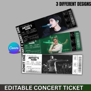 Concert Ticket Template | Printable Concert Ticket Design | Personalized Concert Event Keepsake | Digital Party Pass