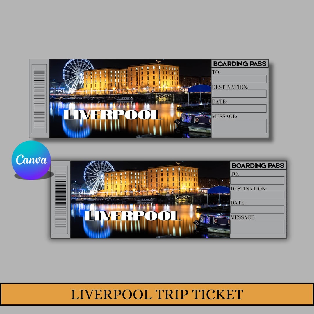 Liverpool, England Trip Surprise Gift Ticket | Editable Travel Reveal  Template | Digital Vacation Ticket for Surprise Trip or Birthday Gift -  Etsy Ireland