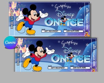 Disney On Ice Surprise Ticket Template | Editable Event Ticket Gift | Disney Trip & Show Reveal Printable