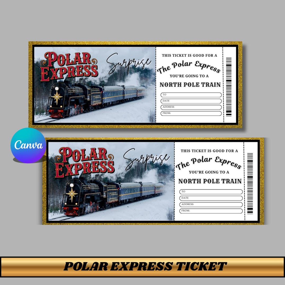 Polar Express Ticket Template | Editable Printable Christmas Train ...