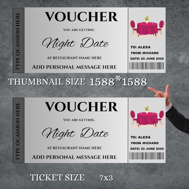 Editable Date Night Coupon Voucher, Printable Anniversary Couple Gift