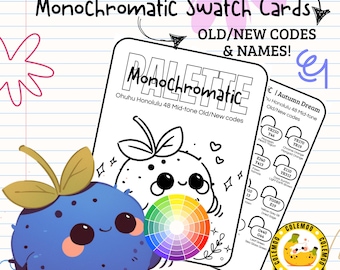 Ohuhu Honolulu 48 Mid-Tone (Old/New Codes), Swatch Chart, Organizer (Printable PDF)