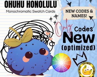 Ohuhu Honolulu 48 Mid Tone (New Codes Only) Swatch Chart, New Codes Marker Organizer (Printable PDF)