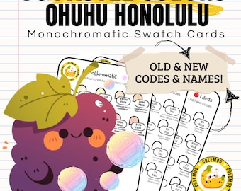 Ohuhu Honolulu 96 Pastel Marker Swatch Chart (Old & New Codes) (Printable PDF)