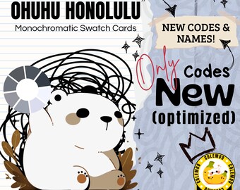 Ohuhu Honolulu 36 Grey Tones (New Codes Only) Marker Swatch Chart (New Codes) (Printable PDF)