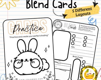Blending Practice Cards – 5 Layout System | Printable Coloring Practice Sheets for Smooth Blends & Color Transitions