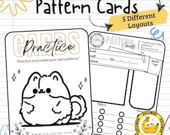 Pattern Practice Cards –  5 Layout System - Printable Coloring Sheets | Learn Patterns, Textures & Creative Coloring Techniques