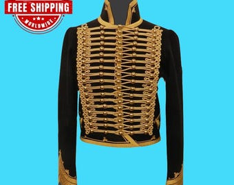 Hussar Dolman Military Jacket | Wool Pelisse Parade Coat Gothic Cosplay Costume