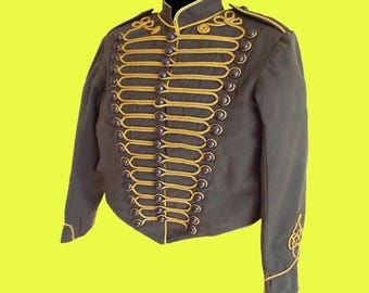 Men’s Gray Wool Military Jacket – Steampunk Civil War Parade Coat | Gothic Cosplay Costume