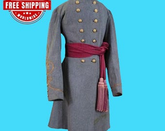 メンズ フロック コート、ウール コート、19 世紀初頭の復刻版、黒色