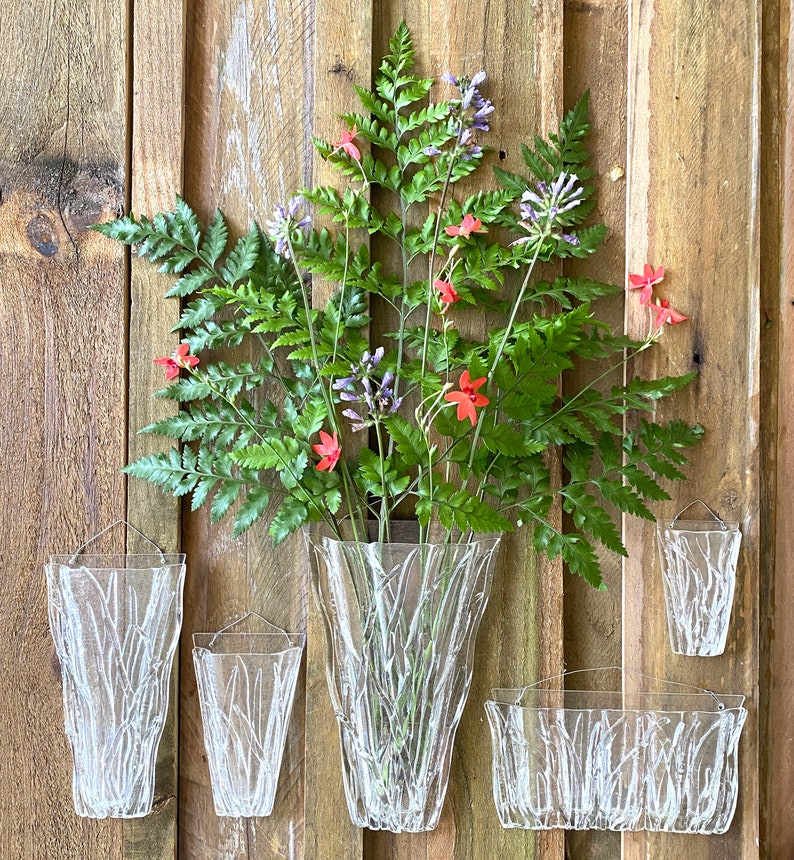 Fused Glass Wall Vase Crystal Grass Style Etsy