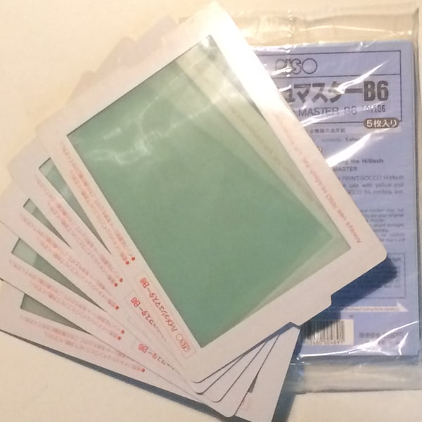 Riso Print Gocco 5 Hi-mesh Master Screens Pack B6 Size for PG-11, PG-10, PG-5 and so on