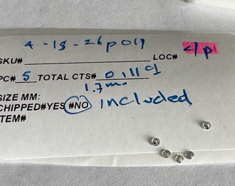 Losse diamanten 5=0,11 kt 1,7 mm