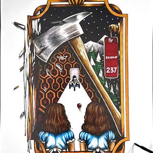The Shining Inspired Art Print - Stephen King &quot;King of Dread&quot; Series Fan Art