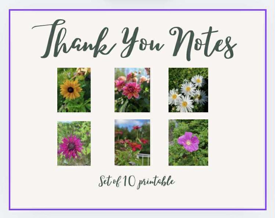 Floral Thank You Cards: Elegant Blank Note Card Set - Etsy