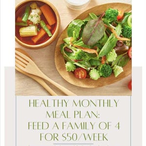 Monthly Healthy Meal Planner  Budget-Friendly Recipes for 50 a week