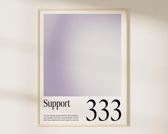 Angel Number 333 Printable Wall Art - Support Spiritual Poster - Positive Energy Decor - Affordable Digital Download - Aesthetic Print