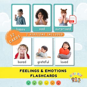 Feelings and Emotions Flashcards: Social Emotional Learning, Speech Therapy (PDF Download)