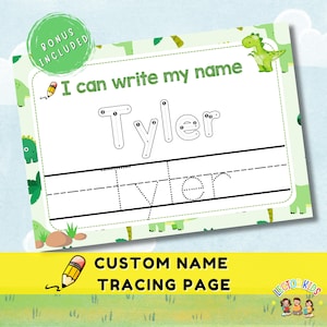 Custom Name Tracing Sheet Personalized Handwriting Practice Worksheet Printable Name Writing Page for Kids Preschool Toddler Learning Gift