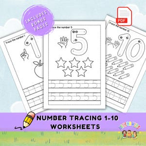 Number Tracing Worksheets 0-10: Preschool Math Activity Pack (PDF Download)