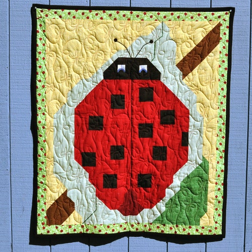 Ladybug Baby Quilt Pattern in 3 Sizes 36x42 24x28 48x56 Etsy