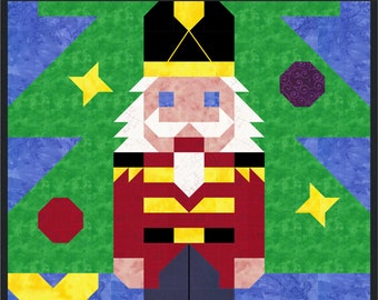 Nutcracker Quilt Pattern with Multiple Sizes: 24x28, 36x42, and 48x56 image Perfect as a Winter Wall hanging, or Cozy Lap Quilt, PDF format