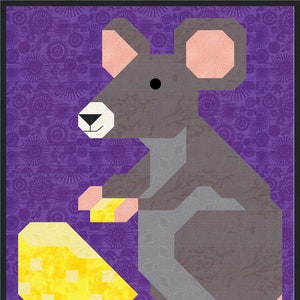 Mouse Baby Quilt Pattern, with multiple sizes 36x42, 24x28, and 48x56, Instant download PDF