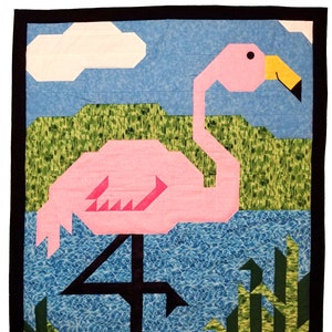 Pink Flamingo Quilt Pattern: Baby, Wall, Lap Sizes (PDF Pattern)