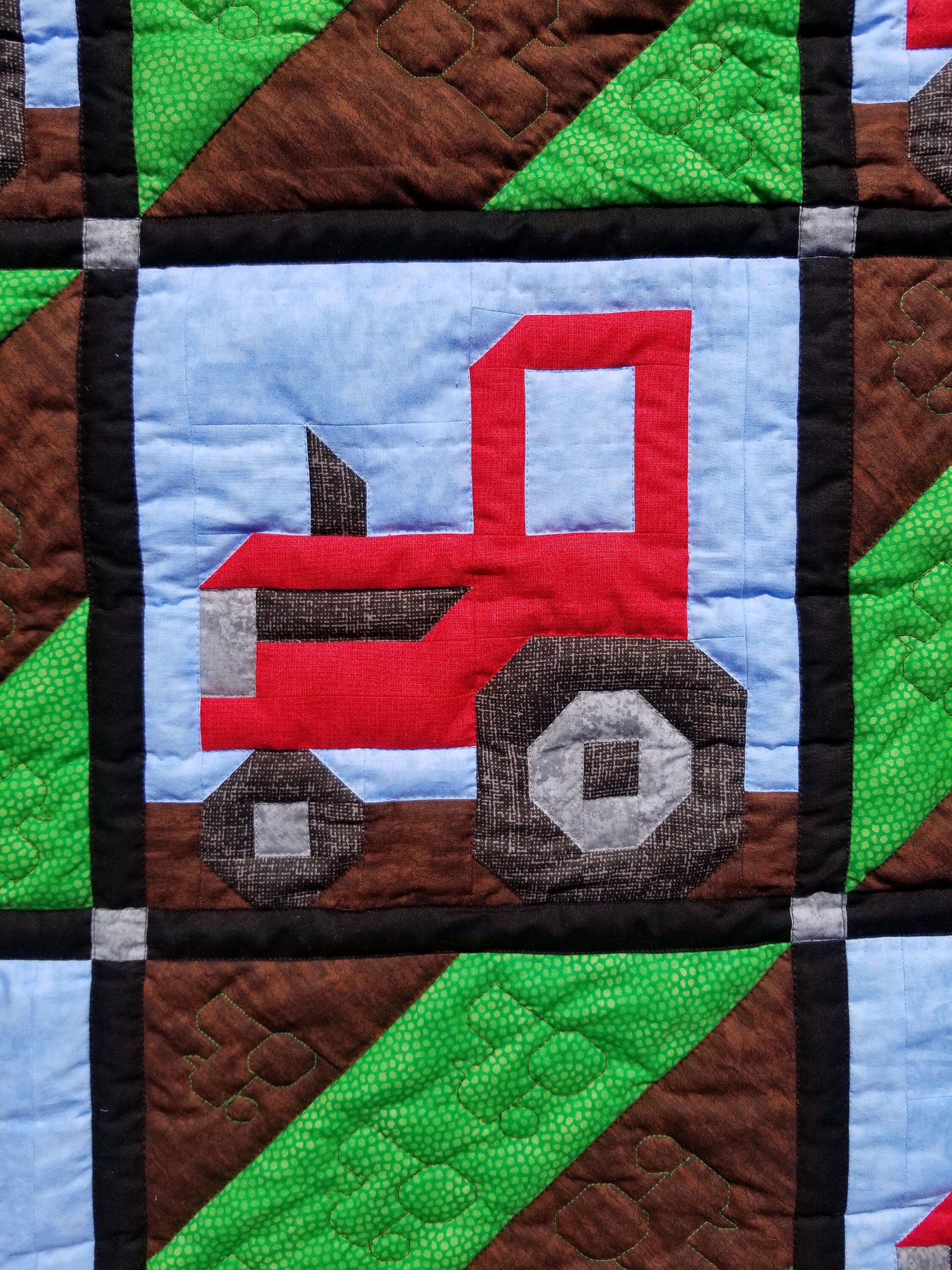 Plowing the Field a Tractor Block Baby Quilt Pattern 45x45 - Etsy