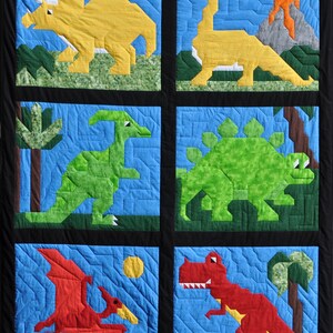 Dinosaurs Twin Size Quilt Pattern From 6 Individual Dinosaurs Each ...