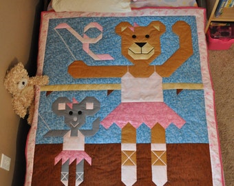 Ballerina Quilt Pattern, Little Girl Dance Theme (PDF Pattern)