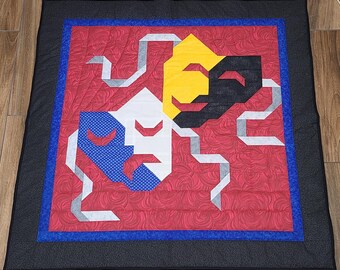 Theater Masks Quilt Pattern: Comedy Tragedy Design (Digital Download)