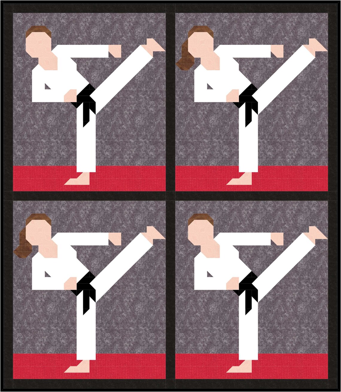 Martial Arts Quilt Pattern Long Hair Karate Quilt Pattern Etsy