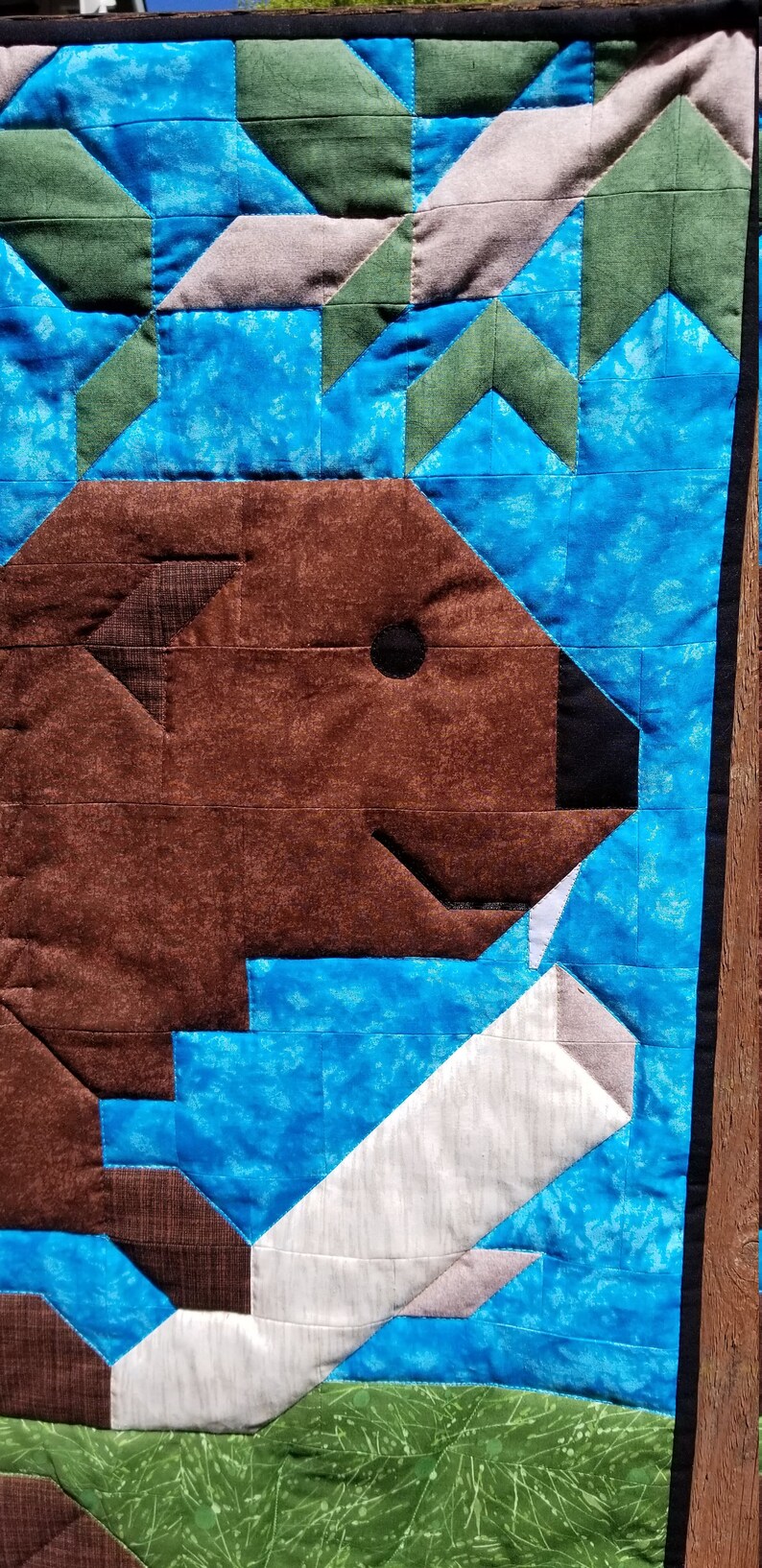 Beaver Quilt Pattern Includes Small Wall Hanging Baby Quilt Etsy