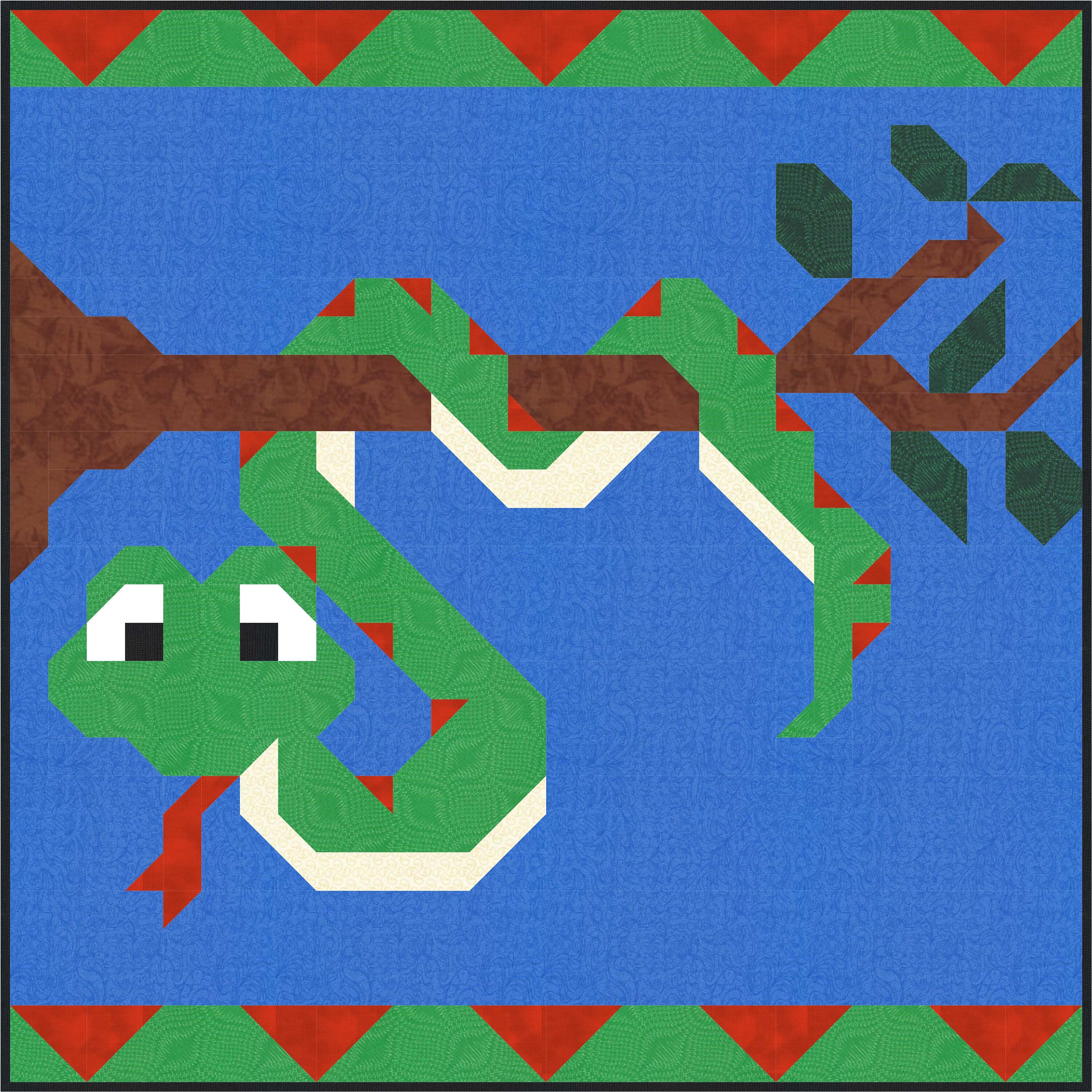 Quilt Pattern Rattlesnake Snake Quilt Pattern, Easy Pieced Image Style (3 Sizes) - Etsy