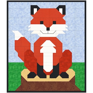 Wzór na kołdrę Baby Fox, łóżeczko i wiele rozmiarów (wzór w formacie PDF)