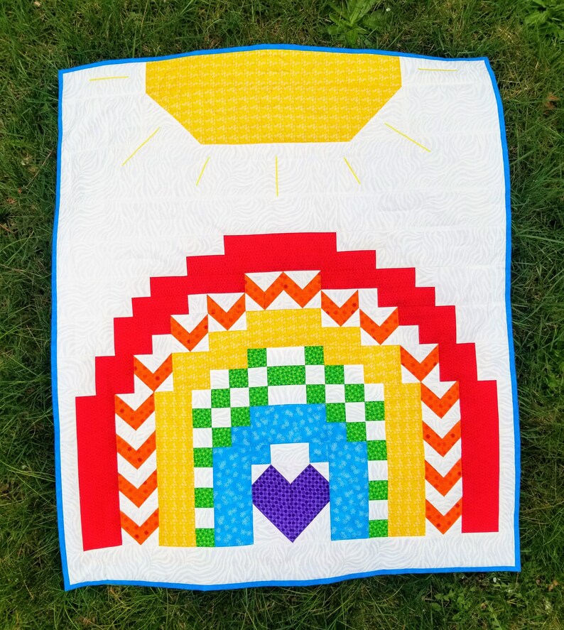 Rainbow Baby Quilt Pattern Multiple Sizes 36x42 With Etsy