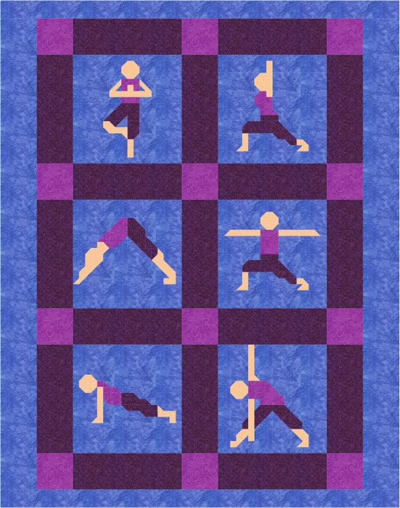 Yoga Quilt Pattern, Twin Size 66x84 Inches, Instant Download PDF